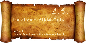 Leszlauer Viktória névjegykártya